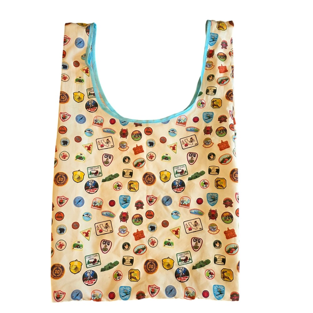 Tyler the Creator Camp Flog Gnaw 2024 10th Annual All Over Patch Tote Bag Cream